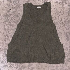 V-Neck Sleeveless Knit Sweater Dress